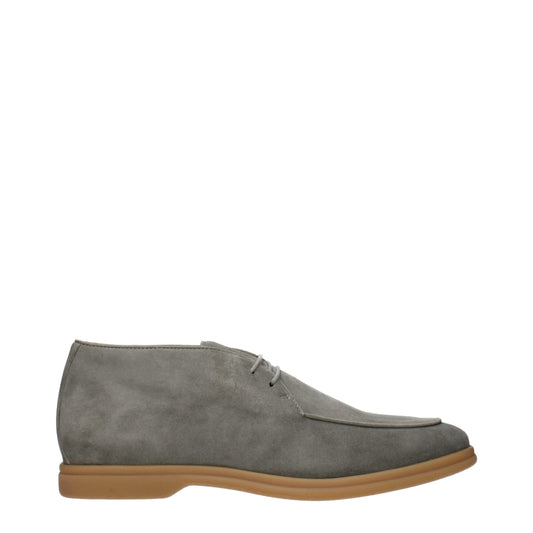 Eleventy Green Leather Lace-Up Boots