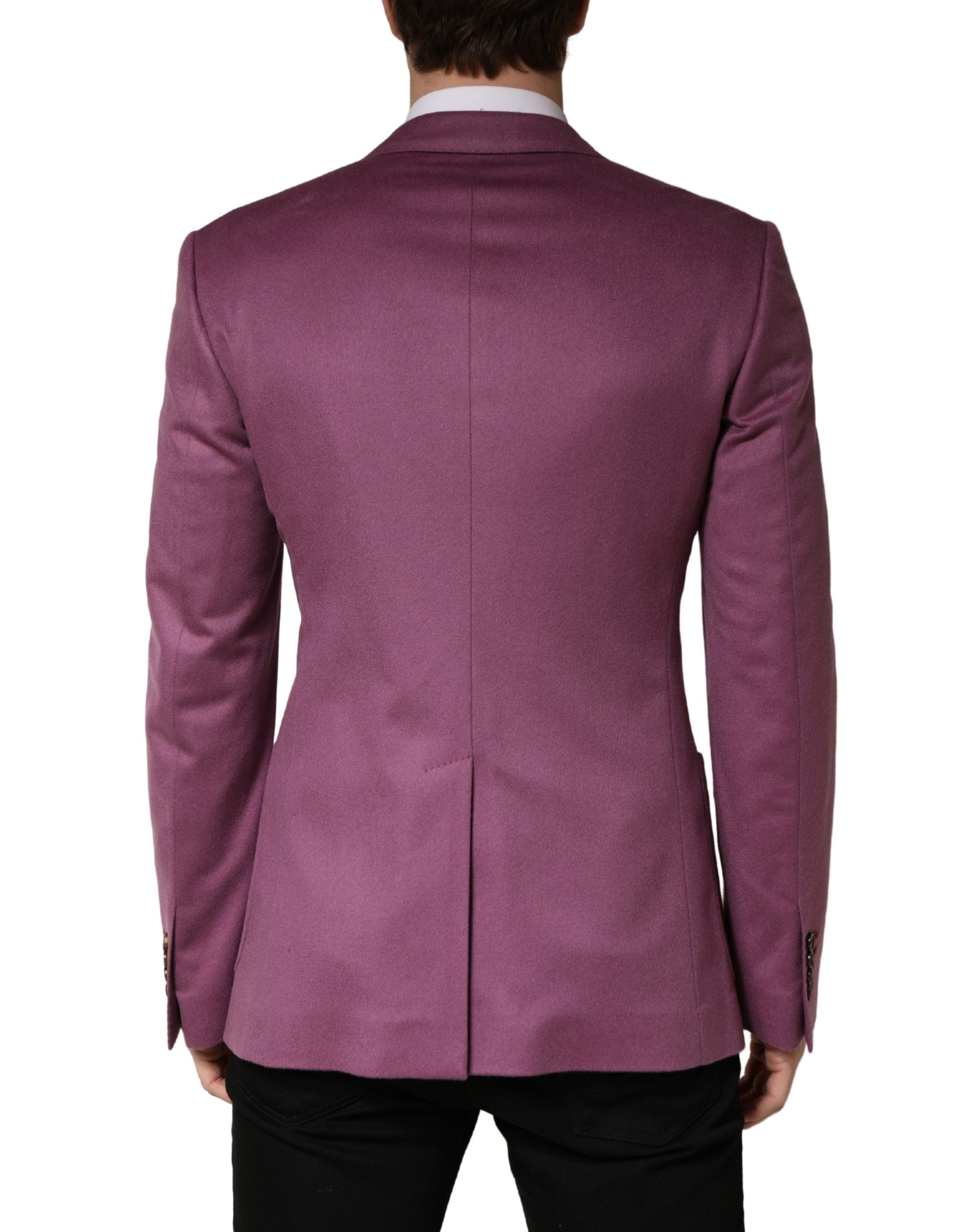 Dolce & Gabbana Purple Cashmere Slim Fit Coat Jacket Blazer