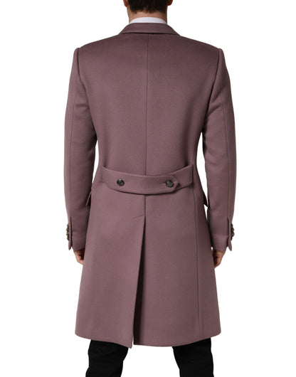 Dolce & Gabbana Brown Double Breasted Men Trench Coat Jacket