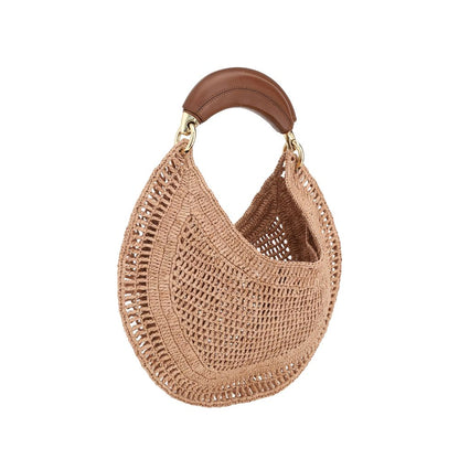 Chloé Beige Raffia Shoulder Bag