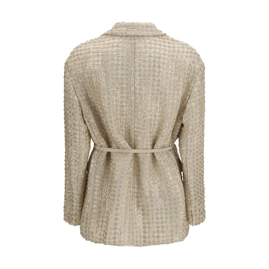 Brunello Cucinelli Beige Silk Coat