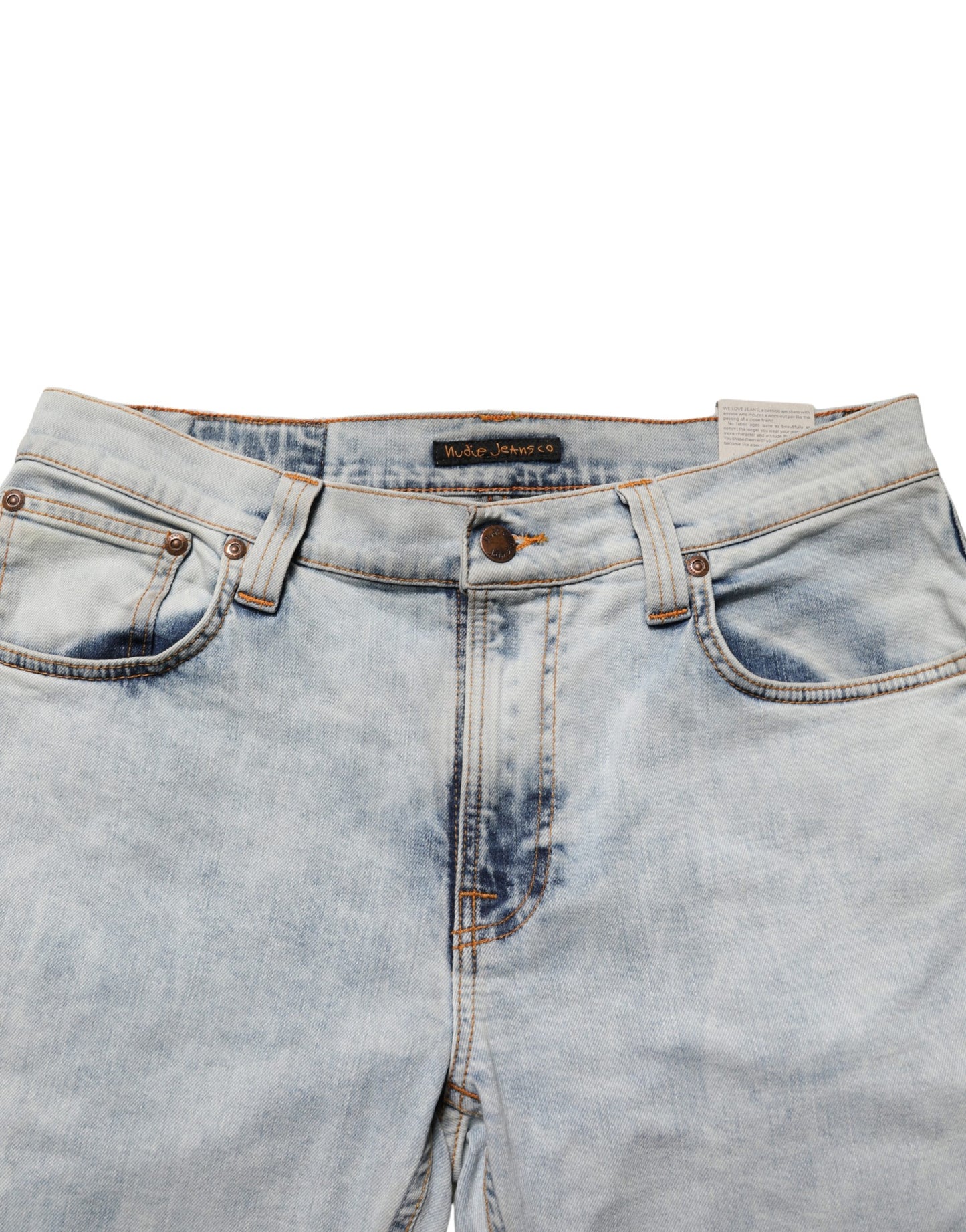 Nudie Jeans Light Blue Cotton Stretch Skinny Fit Men Denim Trouser JEANS