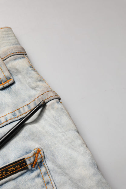 Nudie Jeans Light Blue Cotton Stretch Skinny Fit Men Denim Trouser JEANS