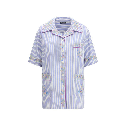 Dolce & Gabbana Blue Cotton Shortsleeve Shirt