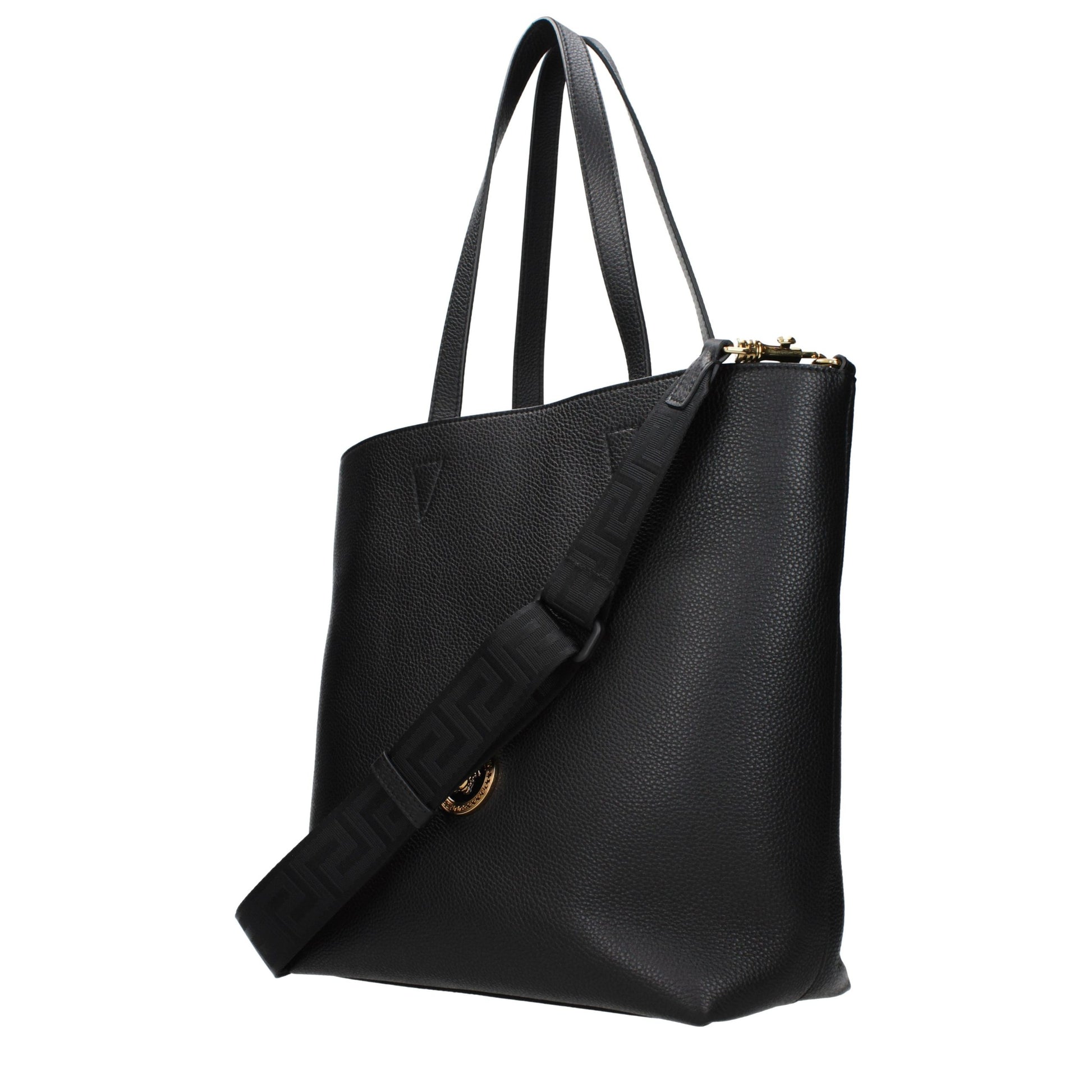 Versace Black Leather Shoulder Bag