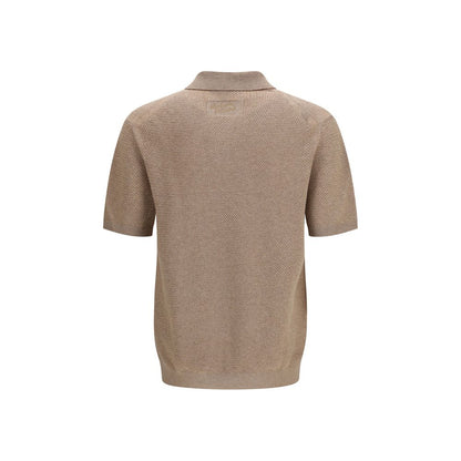 Maison Kitsuné Beige Cotton Polo Shirt