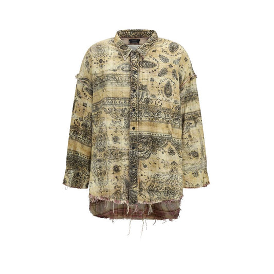 R13 Bicolor Cotton Pattern Shirt