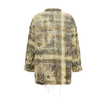 R13 Bicolor Cotton Pattern Shirt