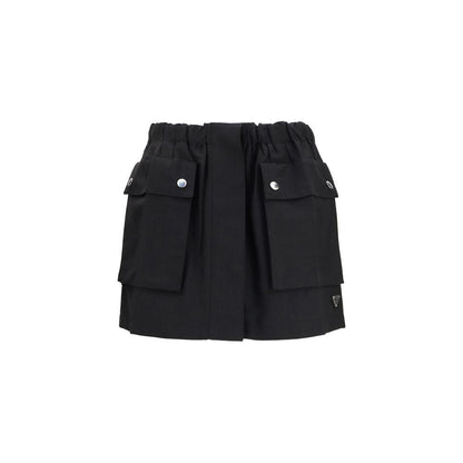 Prada Gray Linen Mini Skirt