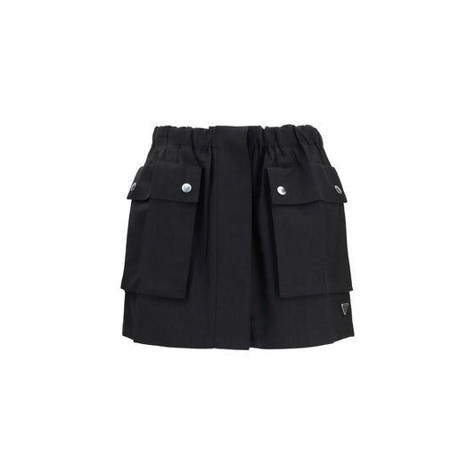 Prada Gray Linen Mini Skirt