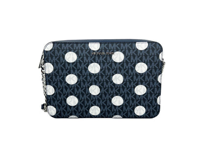 Michael Kors Women'S Jet Set Large Polka Dot Signature Logo Crossbody Bag (Navy) 35S5STTC3O-414