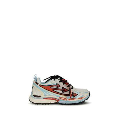 Off-White Blue Calf Leather Bos Taurus Athletic Sneakers