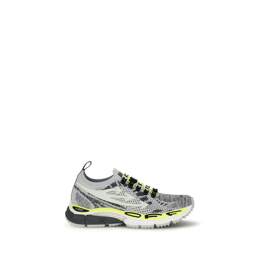 Off-White Multicolor Polyester Athletic Sneakers