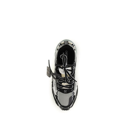 Off-White Gray Polyurethane Athletic Sneakers