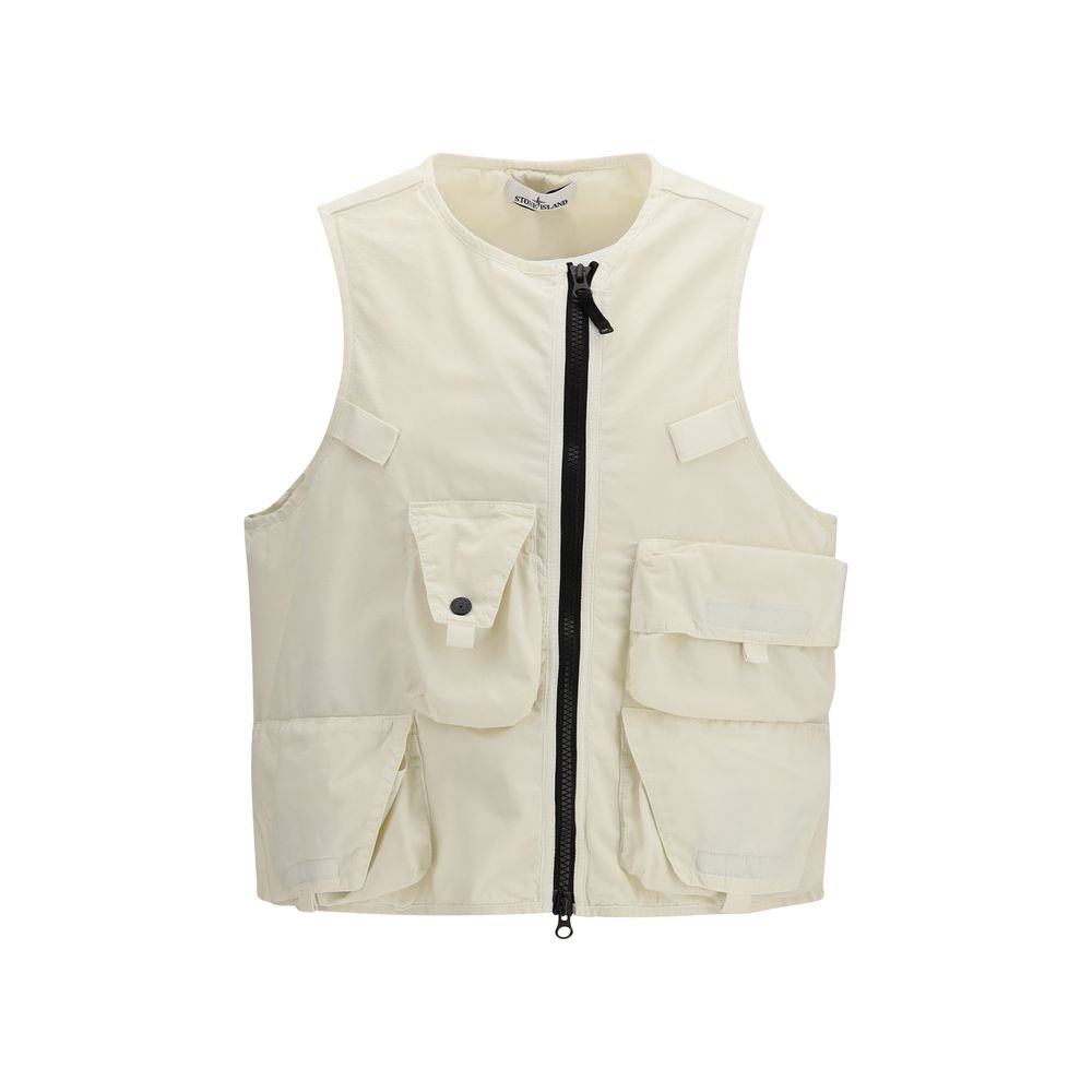 Stone Island Beige Cotton Sleveless Jacket