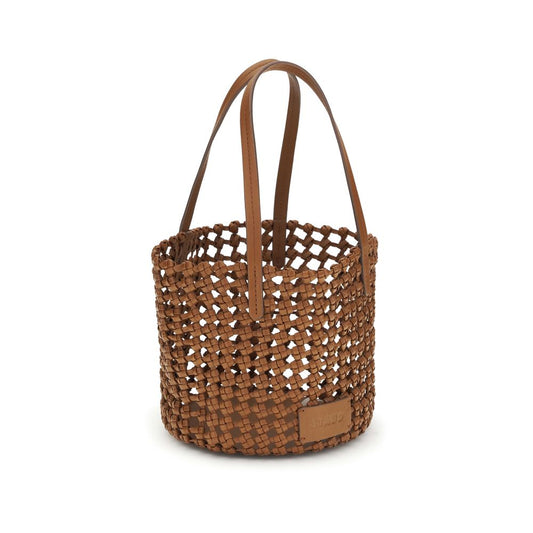 Staud Brown Calf Leather Bos Taurus Backet Bag