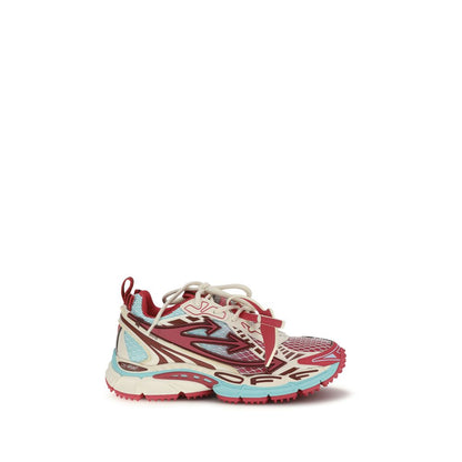 Off-White Multicolor Polyester Athletic Sneakers