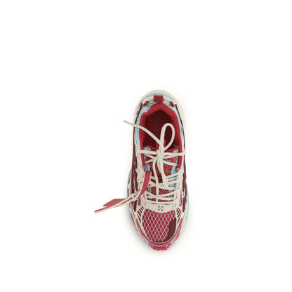 Off-White Multicolor Polyester Athletic Sneakers