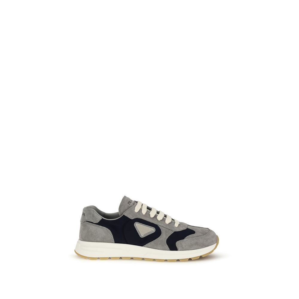 Prada Blue Calf Leather Bos Taurus Athletic Sneakers