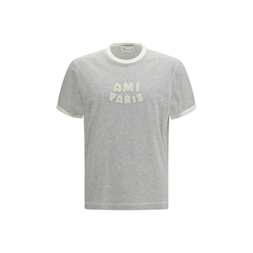 Ami Paris Gray Cotton T-Shirt