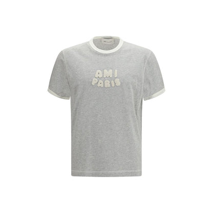 Ami Paris Gray Cotton T-Shirt