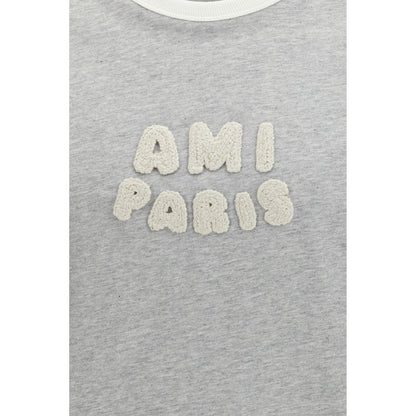 Ami Paris Gray Cotton T-Shirt
