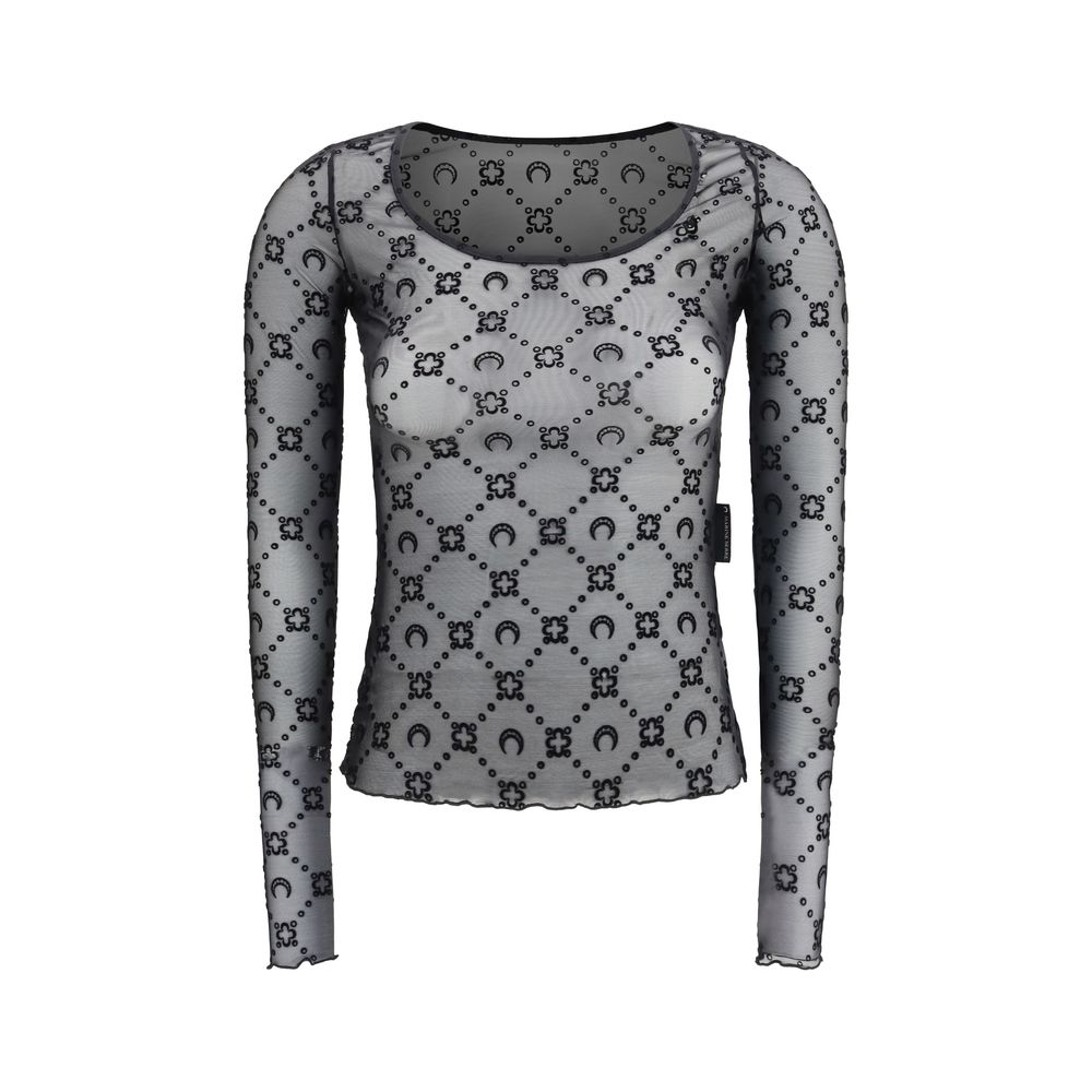Marine Serre Black Polyamide Pattern Shirt