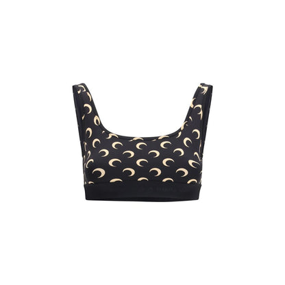Marine Serre Black Polyamide Sport Bra