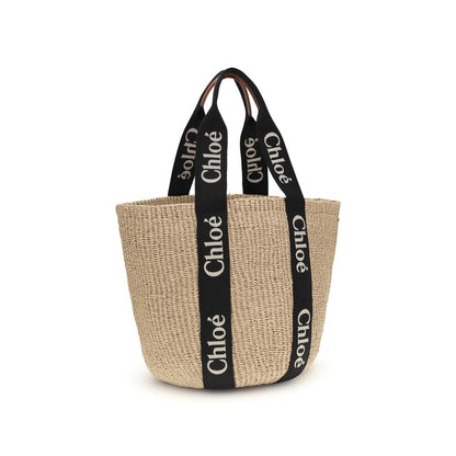 Chloé Beige Raffia Backet Bag