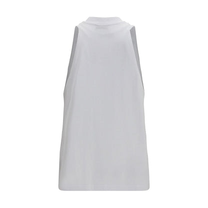 Darkpark White Cotton Tank Tops