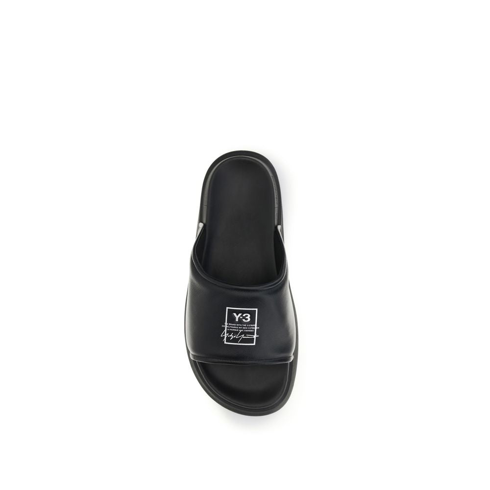 Y-3 Black Calf Leather Bos Taurus Sandals
