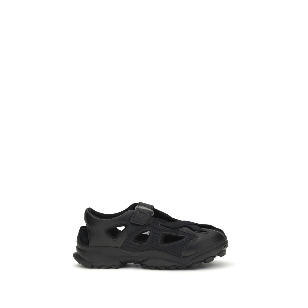 Y-3 Black Calf Leather Bos Taurus Flat Sandals