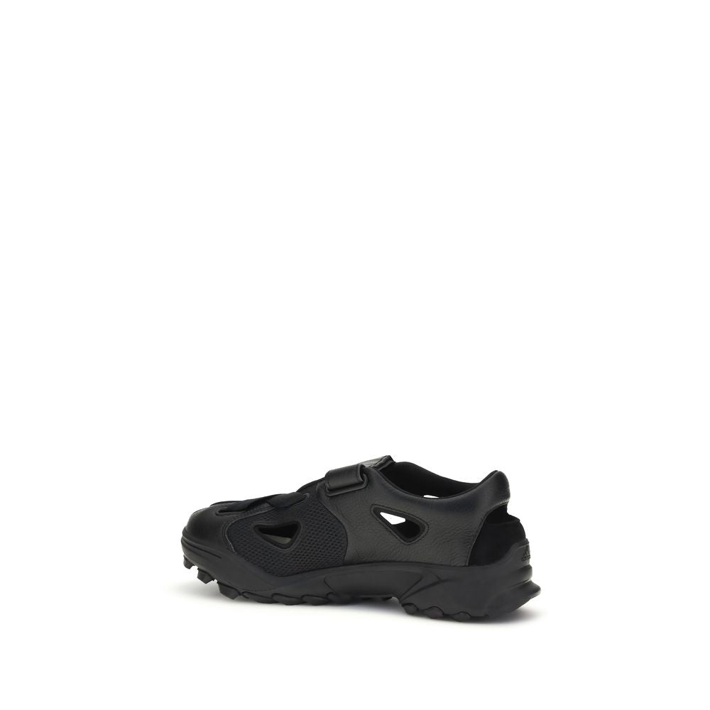 Y-3 Black Calf Leather Bos Taurus Flat Sandals