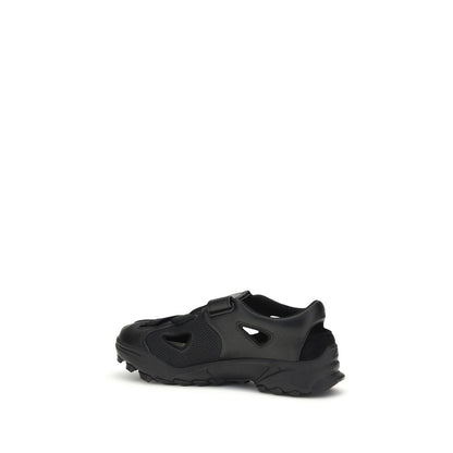 Y-3 Black Calf Leather Bos Taurus Flat Sandals