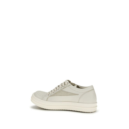 Rick Owens Beige Calf Leather Bos Taurus Low Top Sneakers
