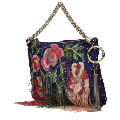 Jimmy Choo Purple Satin Shoulder Bag