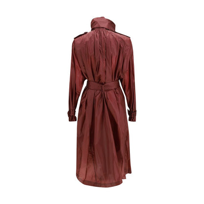 Saint Laurent Bordeaux Polyamide Trench Coat