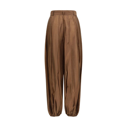 The Latest Brown Polyester Casual Pants