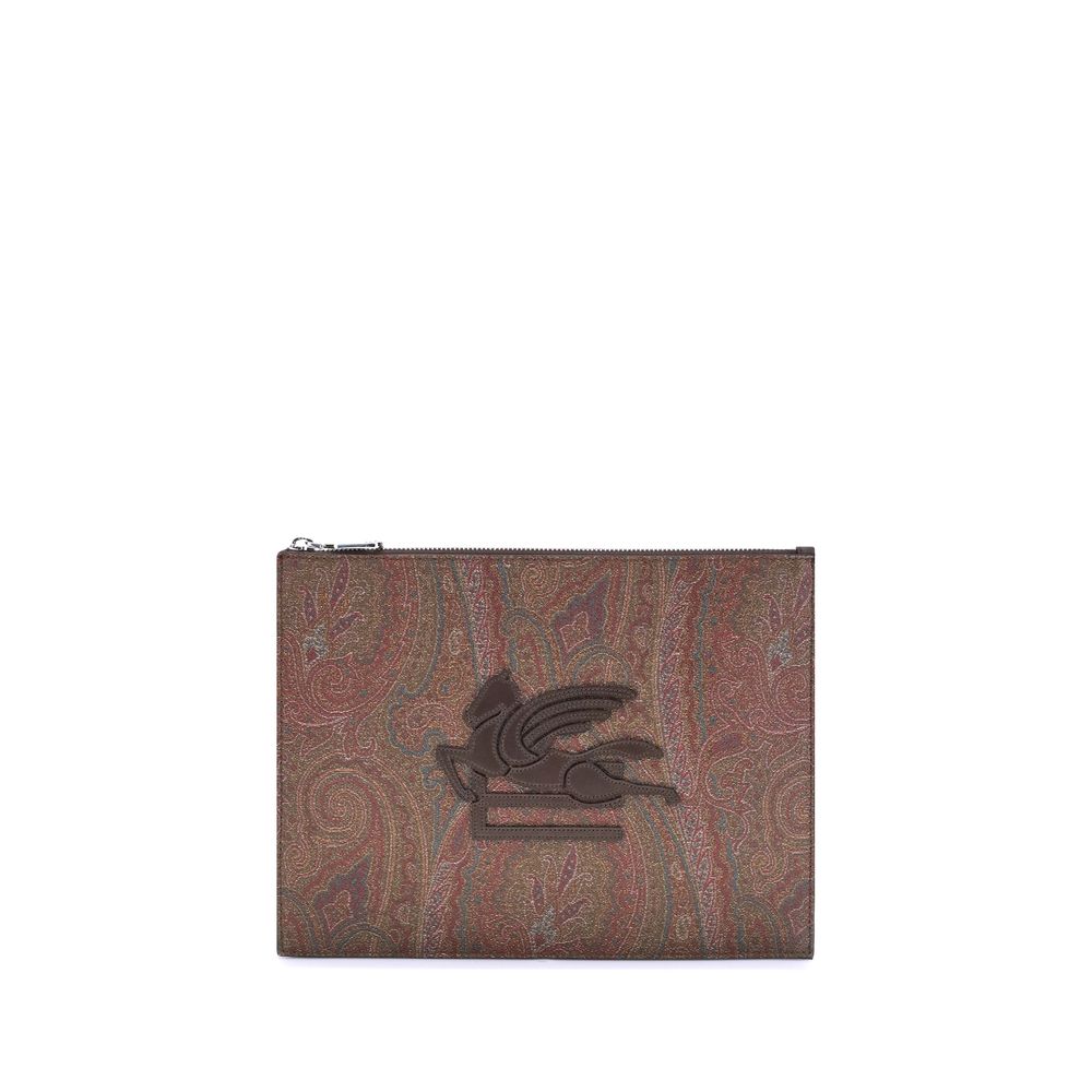 Etro Multicolor Cotton Clutch Bag