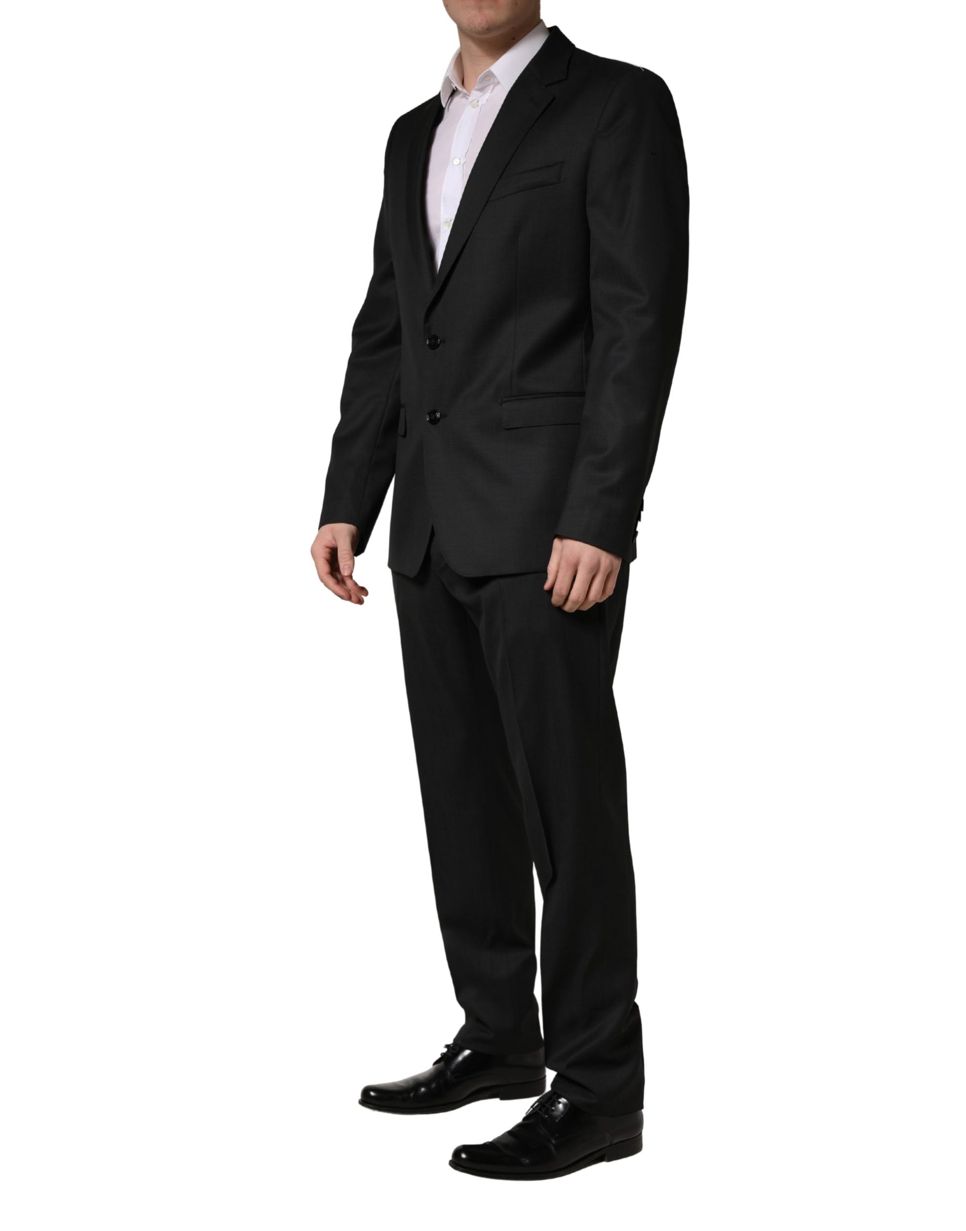 Dolce & Gabbana Black Wool 2 Buttons Formal 2 Piece Suit