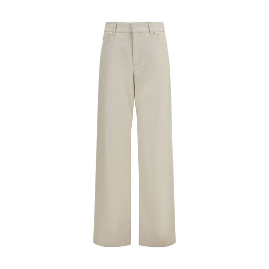 Fendi Beige Cotton Straight-Leg Jeans
