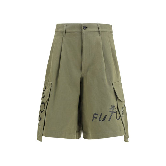 Comme Des Garçons Bicolor Cotton Bermuda Shorts