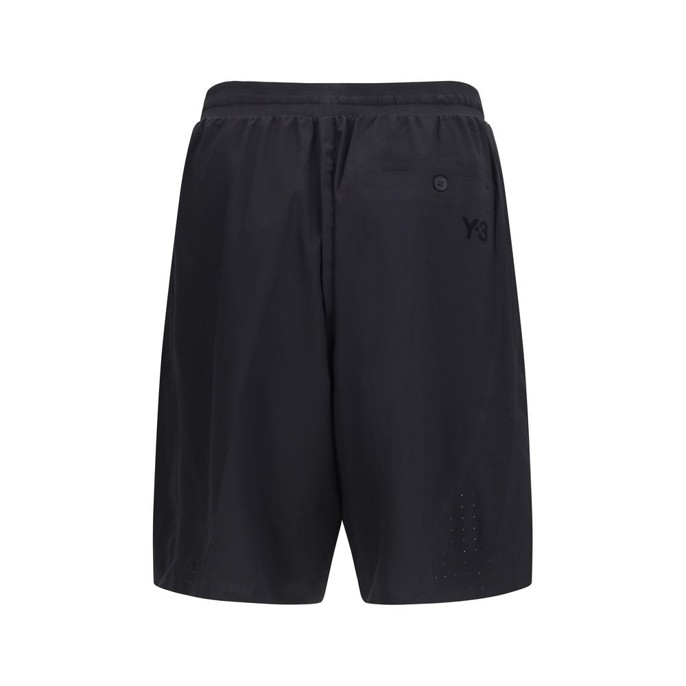 Y-3 Black Polyester Bermuda Shorts