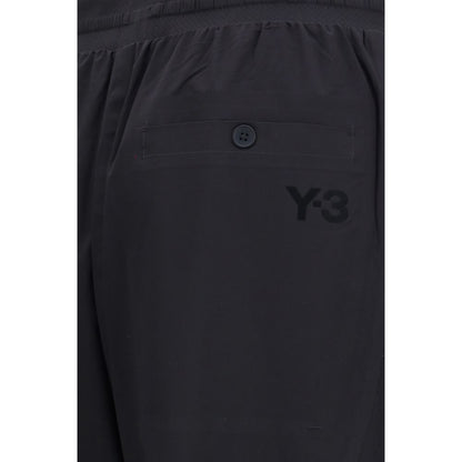 Y-3 Black Polyester Bermuda Shorts