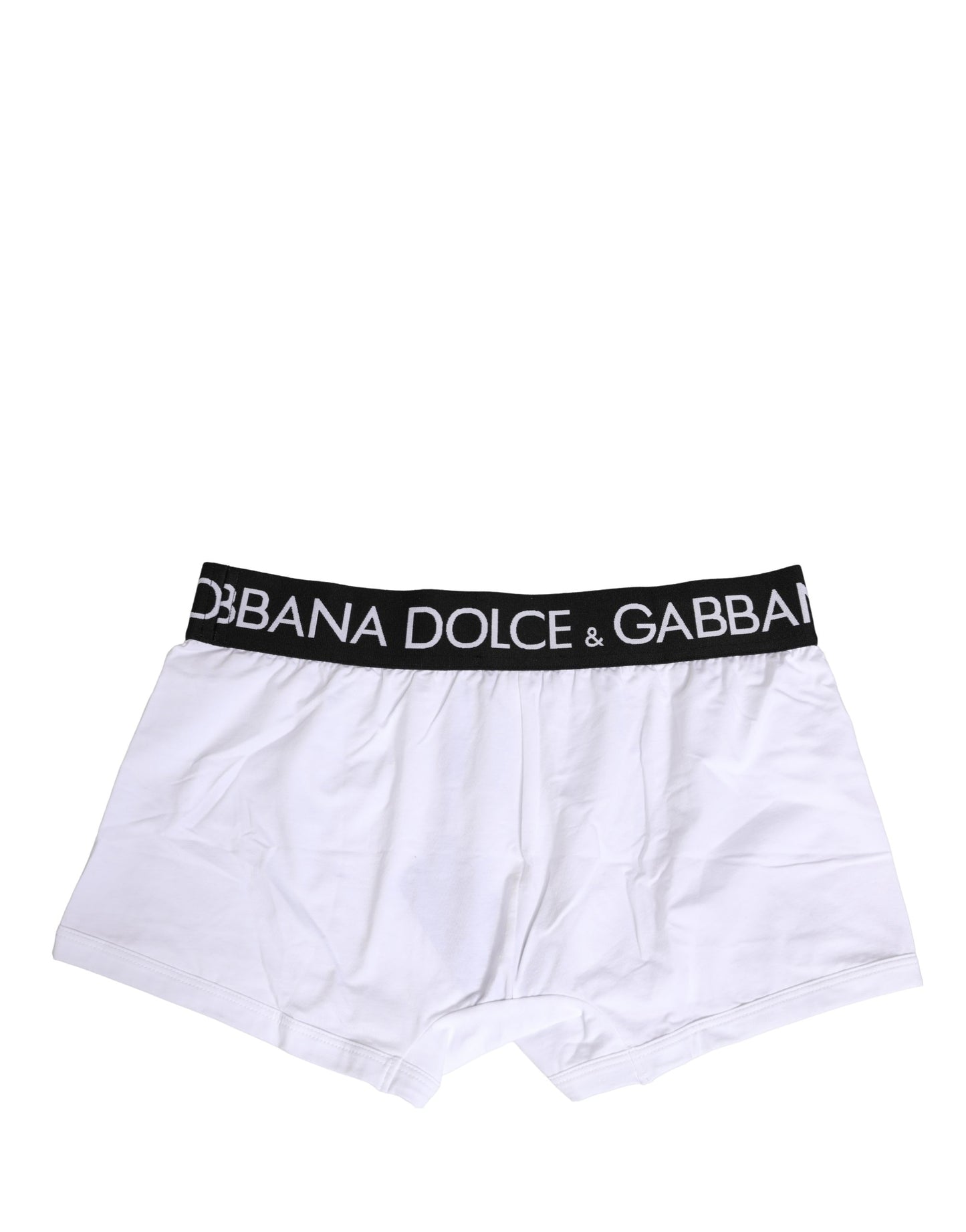 Dolce & Gabbana White Cotton Logo Waistband Boxer Shorts Underwear