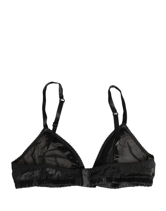 Dolce & Gabbana Black Nylon Stretch Soft Cup Brassiere Underwear