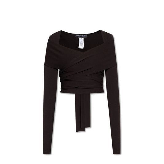 Dolce & Gabbana Black Elastane Tank Tops
