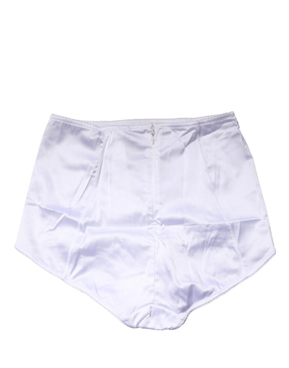 Dolce & Gabbana White Silk Blend High Waist Girdle Panty Underwear