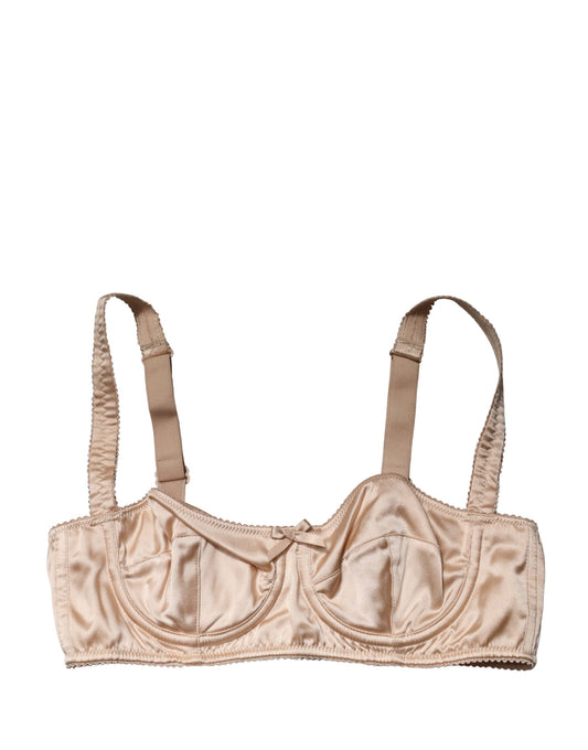 Dolce & Gabbana Beige Semi-Pad Underwire Balconette Bra Underwear