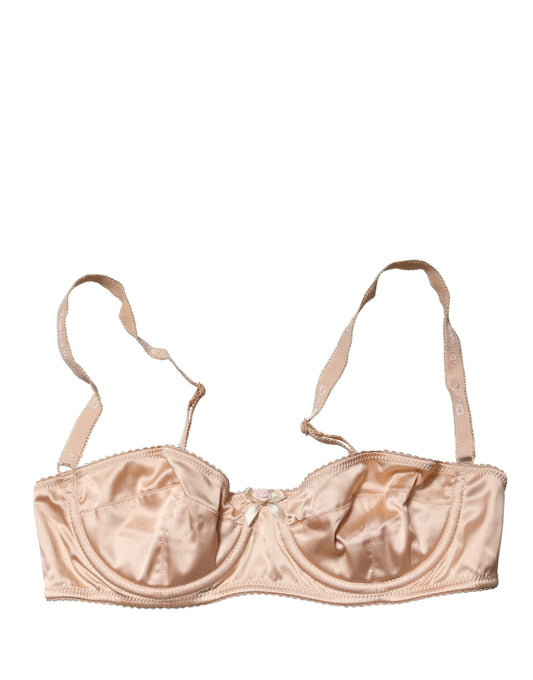 Dolce & Gabbana Beige Semi-Pad Underwire Balconette Bra Underwear
